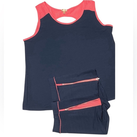 RHONDA SHEAR TWO-PIECE PAJAMA SET  SHORT PANTS WOMENS NAVY BLUE COLOR SIZE XL - Picture 11 of 14